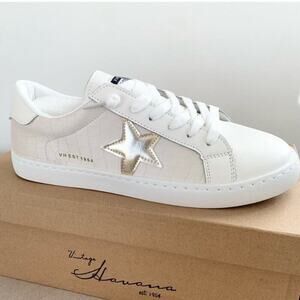 Vintage Havana Carla Sneakers Off White Croco Size 7.5 NEW IN BOX Retail $125